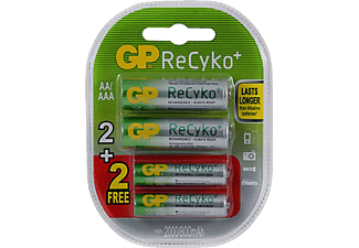 GP Recyko 2x2100 mAh AA + 2x850 mAh AAA Size Ni-Mh Pil ( 2+2 ) 4'Lü Blister