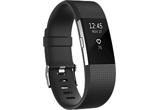 FITBIT Charge 2 aktivitásmérő fekete-ezüst "L" méret