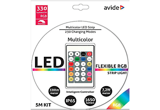 AVIDE ABLSBL12V5050-30RGB LED Szalag Bliszter 12V 7.2W 5m RGB+Prg.távirányító