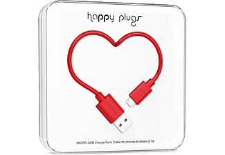 HAPPY PLUGS Micro USB To USB Şarj/Senkronizasyon Kablosu 2 m Red