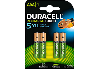 DURACELL Şarj Edilebilir Pil 4'lü AAA 850 mAh