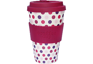 ECOFFEE CUP PINK POLKA kávéspohár fedővel, 400ml