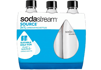 SODA STREAM Karcsú fekete tripack szénsavasító palack csomag, 0,9l
