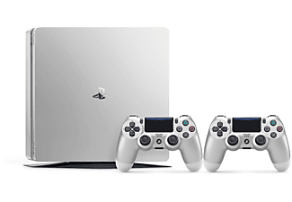 SONY PlayStation 4 500GB Ezüst + 2 db ezüst színű kontroller