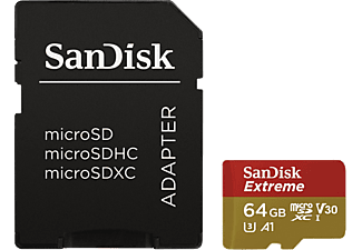 SANDISK microSDXC 64GB Extreme UHS-I + adapter (173421) (SDSQXAF-064G-GN6MA)