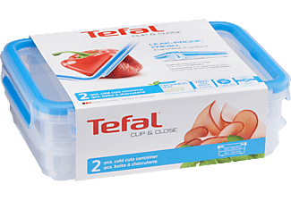 TEFAL K3028812 CLIP&CLOSE négyszögletes tároló 2x0.6L