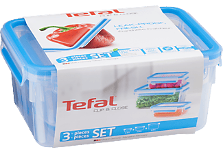 TEFAL K3028912 CLIP&CLOSE négyszögletes tároló 3db  0,55/1,0 /2,3 L