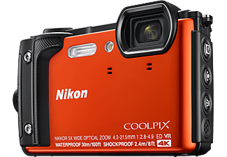 NIKON CoolPix W300 narancs digitális fényképezőgép, Holiday Kit