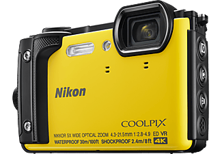 NIKON CoolPix W300 sárga digitális fényképezőgép, Holiday Kit