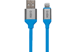 SBS Apple Lisanslı (Mfi) Flat Lightning Data-Şarj Kablosu Metal Konnektörlü 1.5m Mavi (TECABLELIGFLUOA)