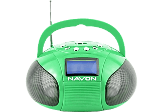 NAVON NPB100 mini hordozható rádió USB/SD/AUX csatlakozással (USB táp), zöld