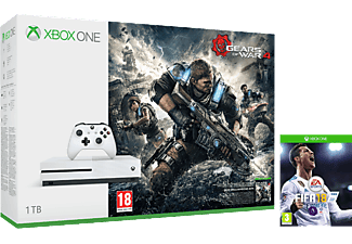 MICROSOFT Xbox One S 1TB + Gears of War 4 + FIFA 18