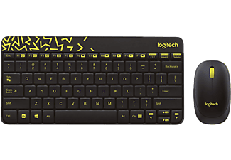 LOGITECH MK240 USB Alıcılı Kablosuz Kompakt Türkçe Q Klavye Mouse Seti - Sarı&Siyah