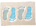 MSV Fürdőszobakilépő, pamut, szürke-kék, "Lábnyom", 40x60cm