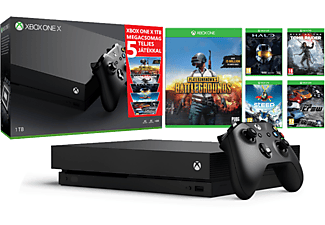 MICROSOFT Xbox One X 1 TB + PUBG + The Master Chief Collection + Rise of the Tomb Raider + Steep + The Crew