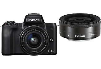 CANON EOS M50 fekete + EF-M 15-45 IS + EF-M 22 mm Kit (2680C032)