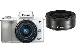 CANON EOS M50 fehér + EF-M 15-45 IS + EF-M 22 mm Kit