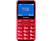 PANASONIC KX-TU150 piros nyomógombos kártyafüggetlen mobiltelefon időseknek