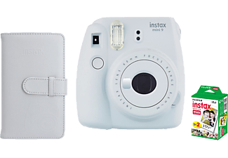 FUJIFILM Instax MINI9 smoky white + FujiFilm Colorfilm Instax mini Glossy film 20db/csomag +laporta album Kit