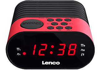 LENCO CR-07 ébresztőórás rádió, rózsaszín