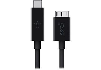 BELKIN F2CU031bt1M-BLK USB 3.1 C- micro USB-B 3.0, 1m hosszú kábel, fekete