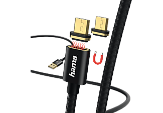 HAMA 178373 Adatkábel Mágneses Csatlakozóval Micro USB, 1M, Fekete