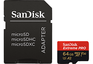 SANDISK 183520 Microsd Extreme Pro Kártya 64Gb, 170Mb/S A2 C10 V30 Uhs-I U3