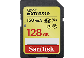 SANDISK SDXC Extreme kártya 128GB, 150MB/s V30 UHS-I U3