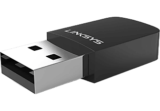 LINKSYS Max Stream WUSB6100M-EU AC600 USB Adapter (600 Mbit/s, MU-MIMO, USB 3.0), fekete