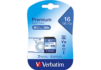 VERBATIM MVS16GH Memóriakártya, SDHC, 16GB, CL10/U1, 45/10 MB/s, VERBATIM, "Premium"