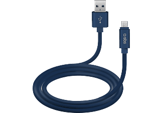 SBS POLO szilikon kábel microUSB 1m kék (TECABLPOLOMICUSBB)