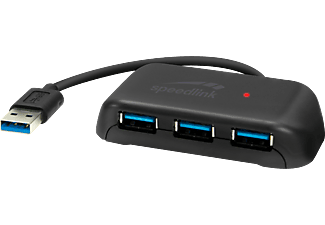 SPEED LINK SNAPPY EVO USB Hub, 4-Port, USB 3.0, passzív, fekete (SL140107BK)