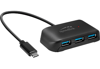 SPEED LINK SNAPPY EVO USB Hub, 4-Port, Type-C USB 3.0, fekete (SL140202BK)