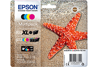 Epson 603 XL inktcartridge 1 stuk(s) Origineel Hoog (XL) rendement Zwart, normaal rendement Cyaan, Magenta, Geel