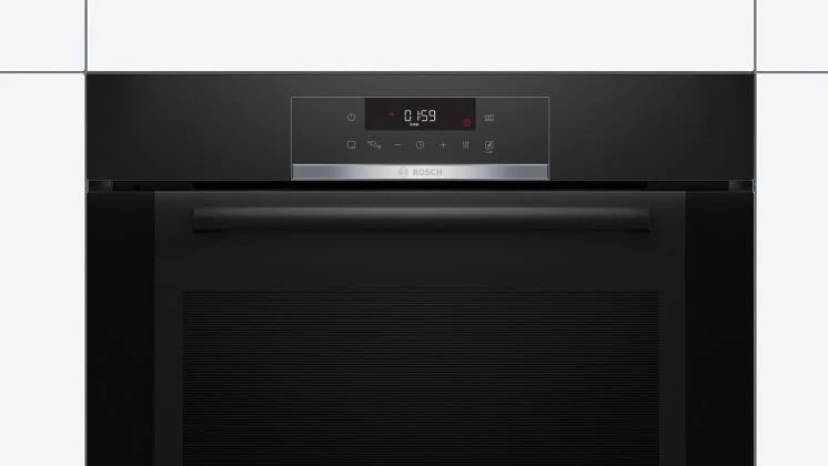 Horno  Bosch HBA372EB0, Multifunción, Pirolítico y por agua, 71 l, Aire  caliente 3D, 59.4 cm, Negro