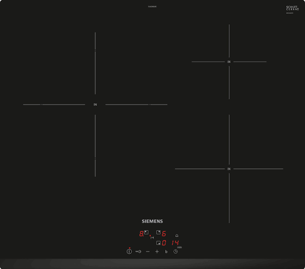 Placa inducción - Siemens EU63KBJB5E, Integrable, 3 zonas, Negro