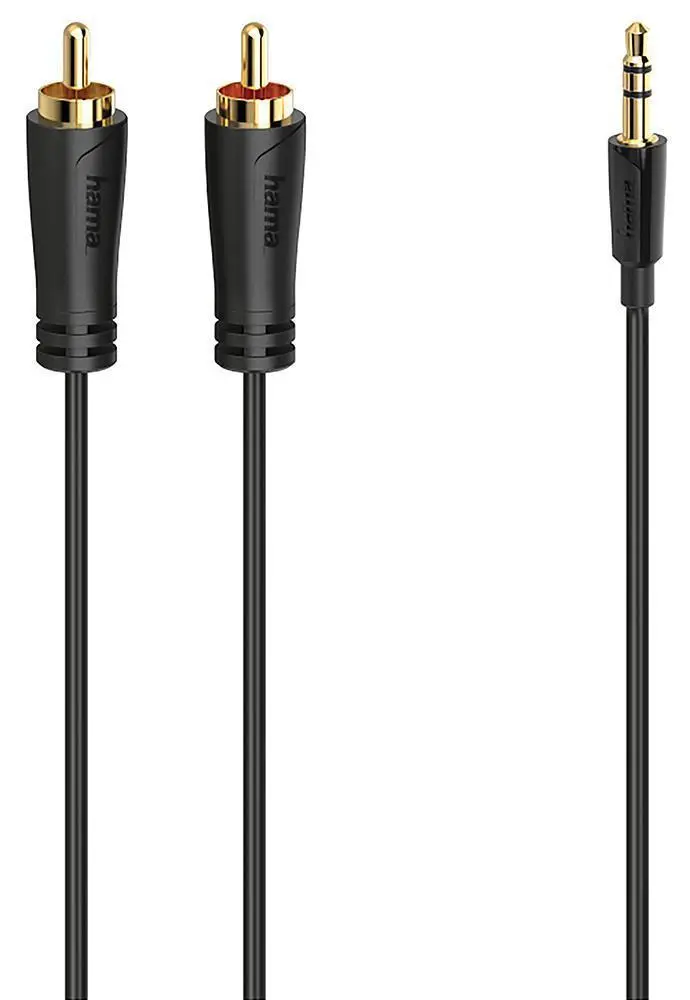 HAMA 205260 3.5mm - 2 RCA Stereo, Altın Uç 1.5 m Ses Kablosu