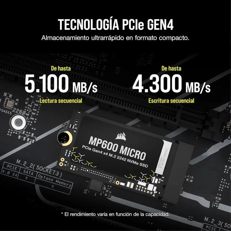 CORSAIR MP600 Micro - Intern (SSD, 1000 GB, Noir)