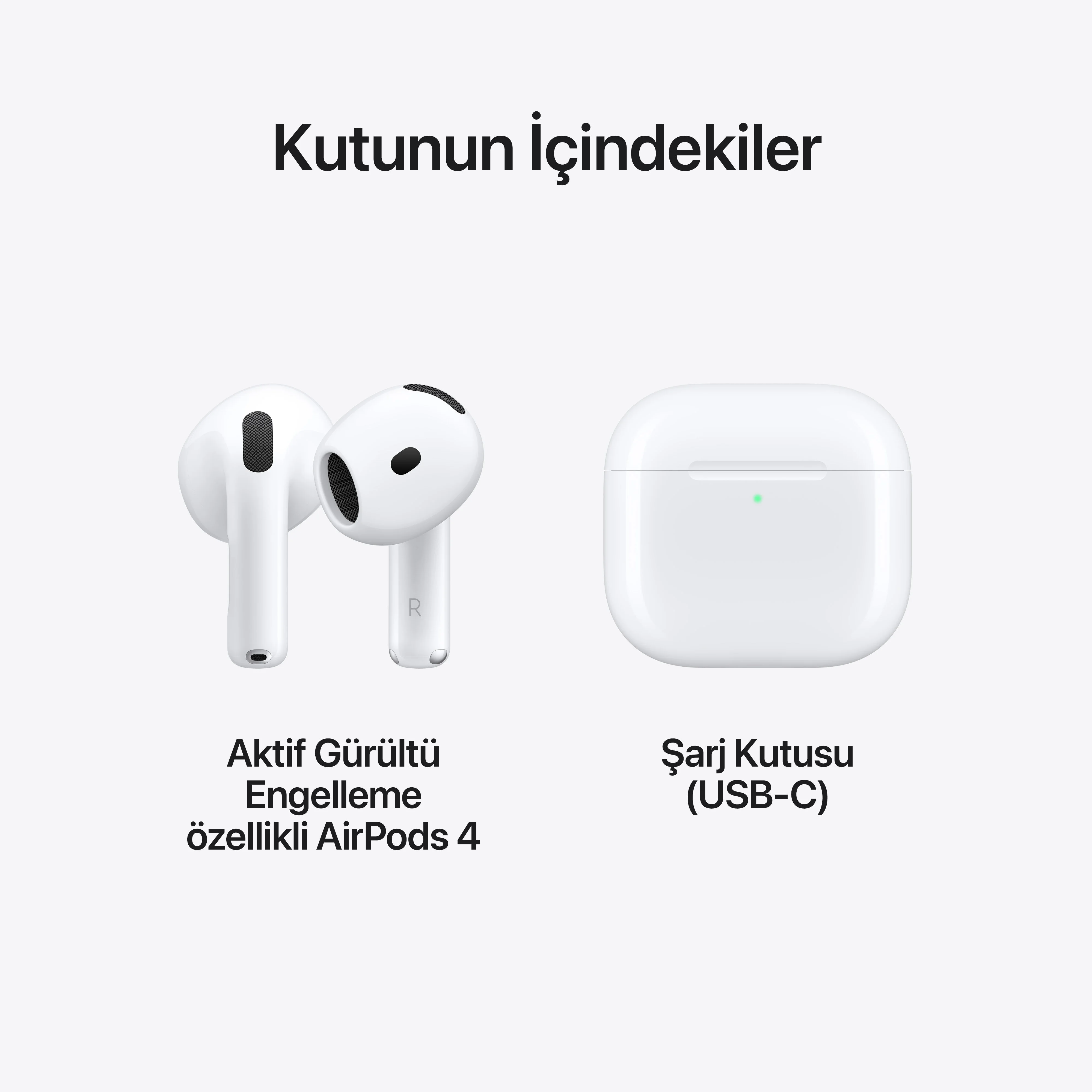 APPLE Airpods 4 Aktif Gürültü Engelleme Özellikli Bluetooth Kulak