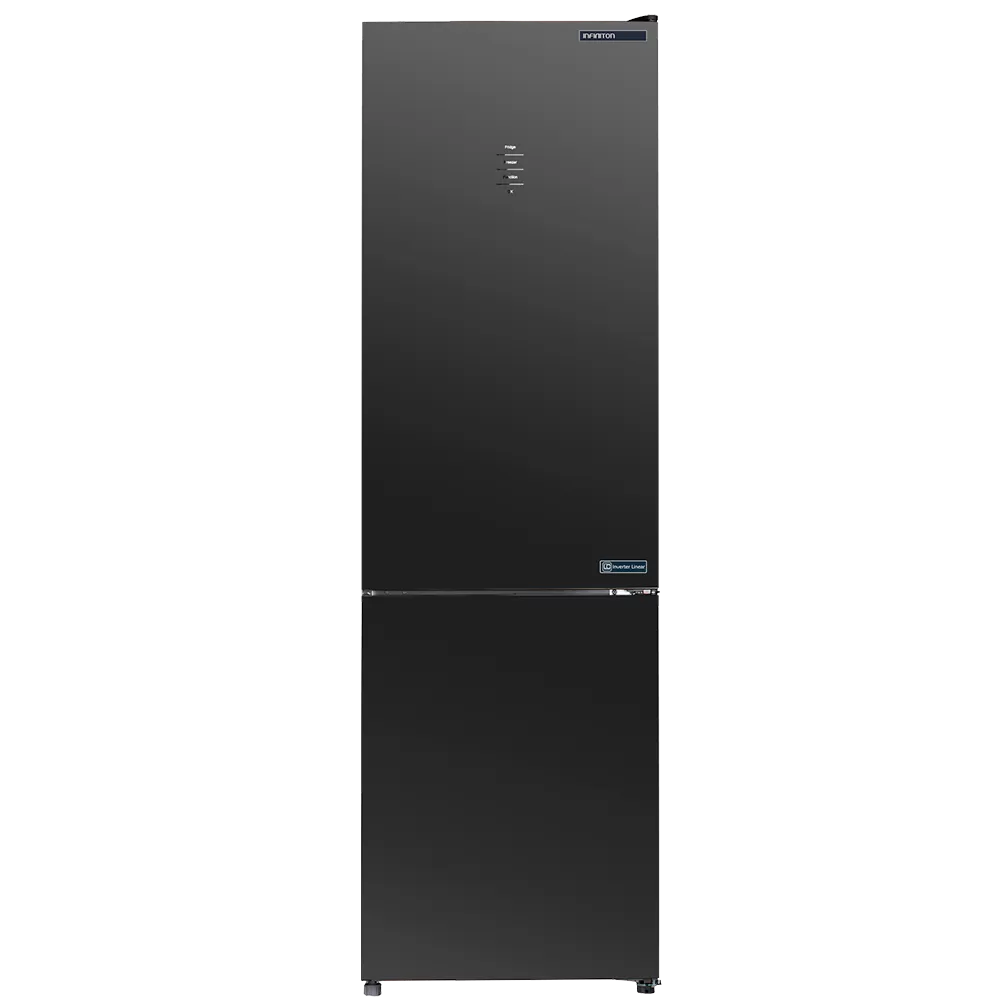 Frigorífico combi - Infiniton FGC-228BG, No Frost, 200 cm, 351 l, Inverter, Fast Cooling, Freezing, Silent Design, LED, Cristal Negro
