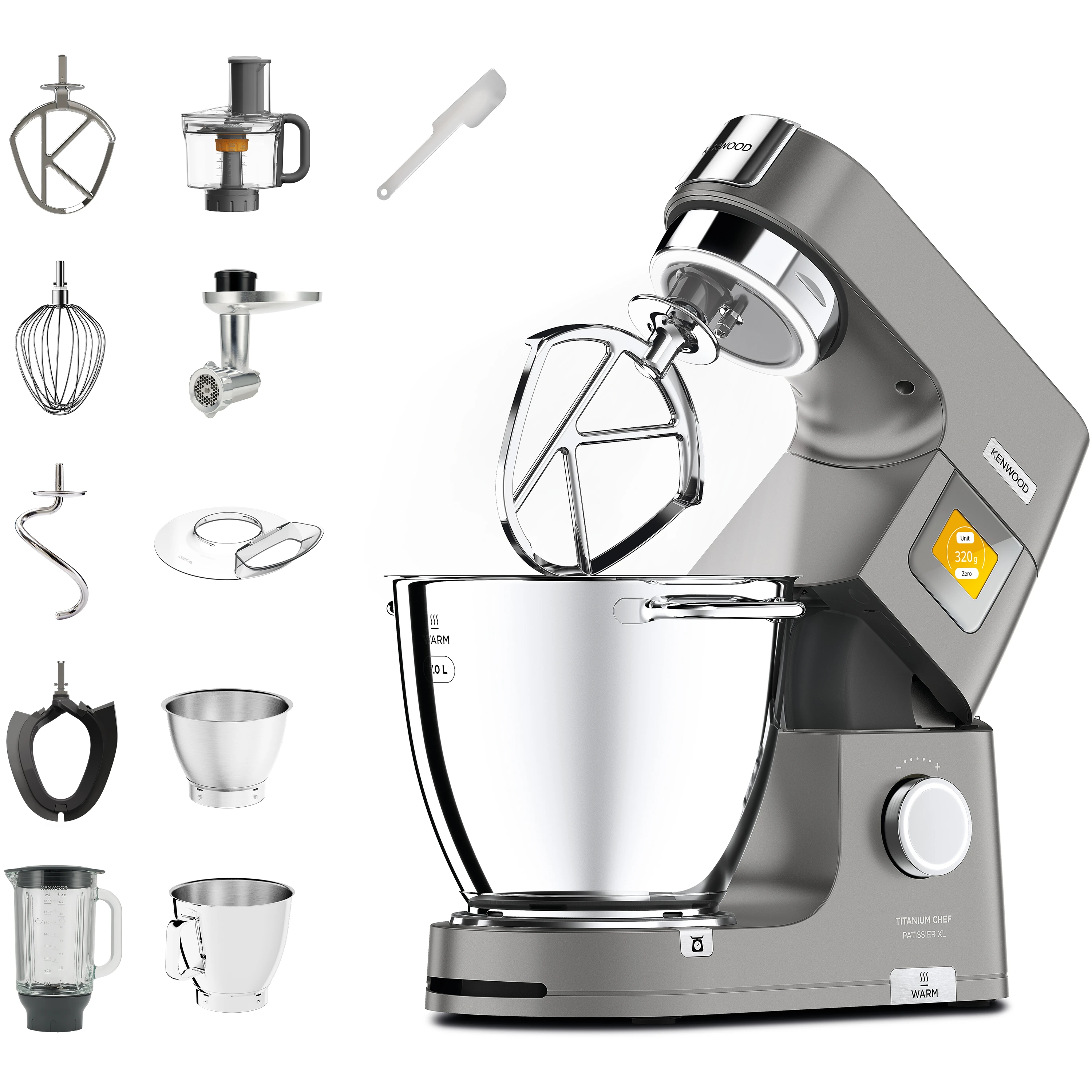 KENWOOD Robot planetarny KENWOOD Titanium Chef Patissier XL KWL90.594SI Srebrny