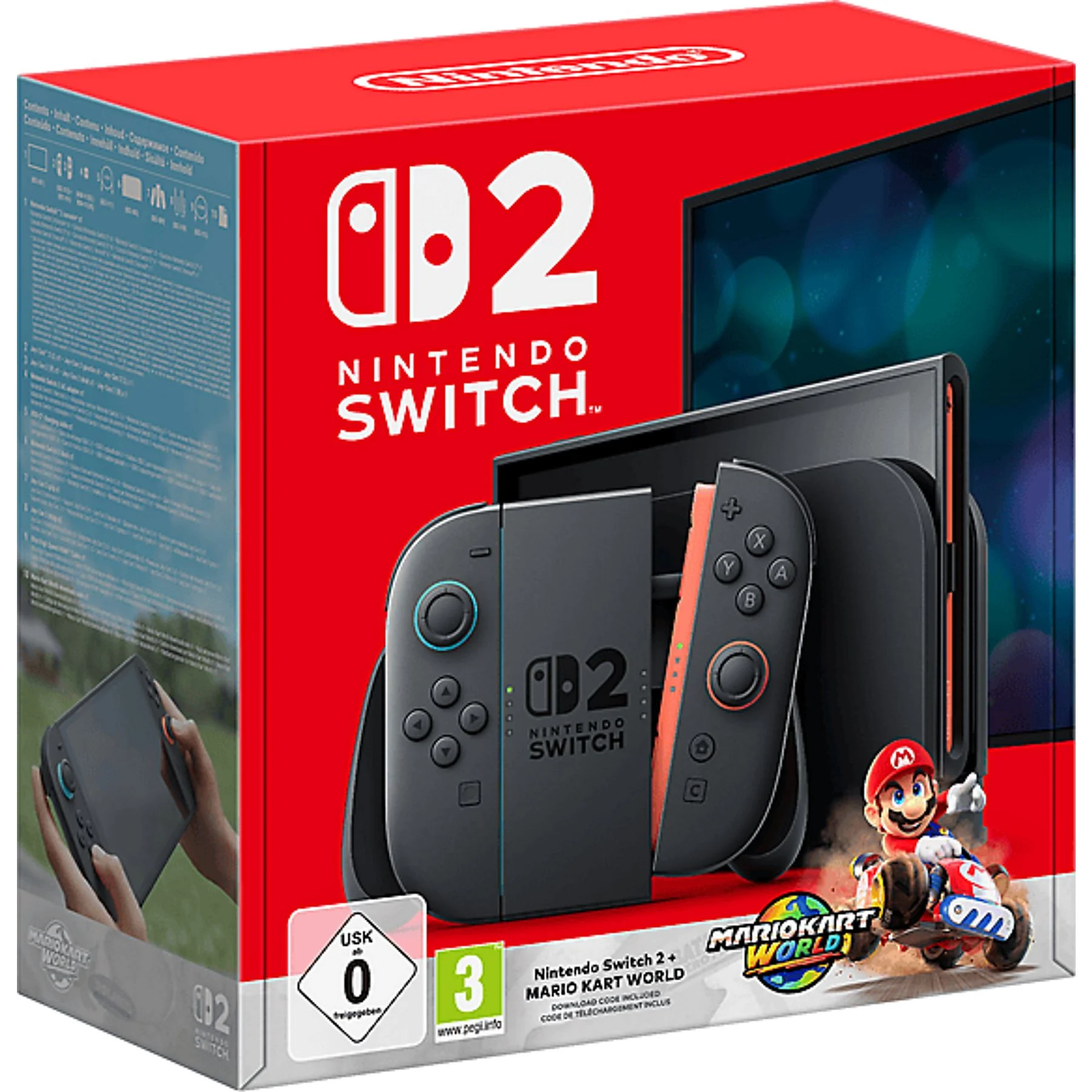 Konsola NINTENDO Switch 2 Black + Mario Kart World (do pobrania) +