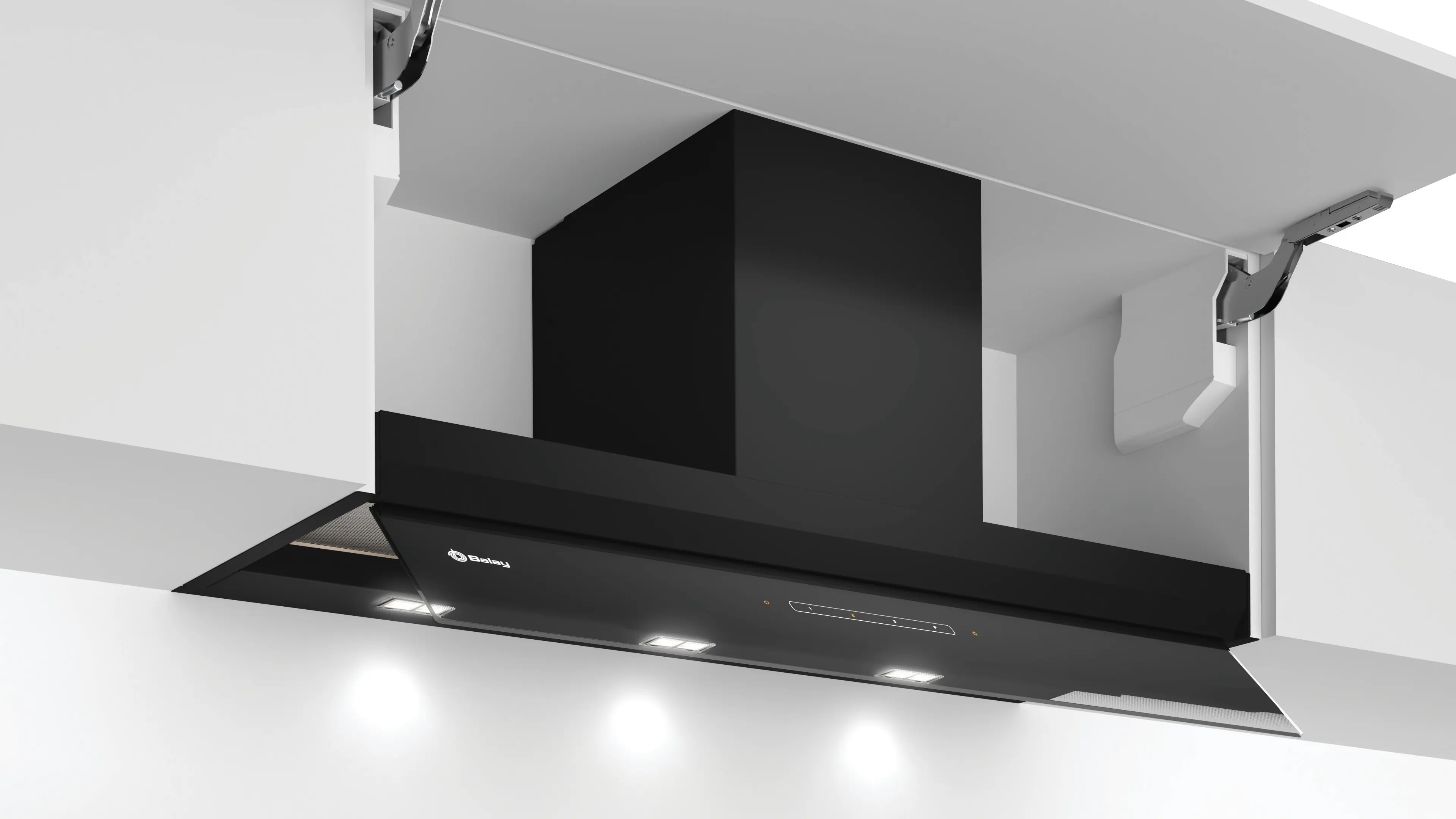 Campana grupo filtrante - Balay 3BD997GN, 3 velocidades, 749 m³/h, 86 cm, Visera protectora, Control Mecánico, Cristal Negro