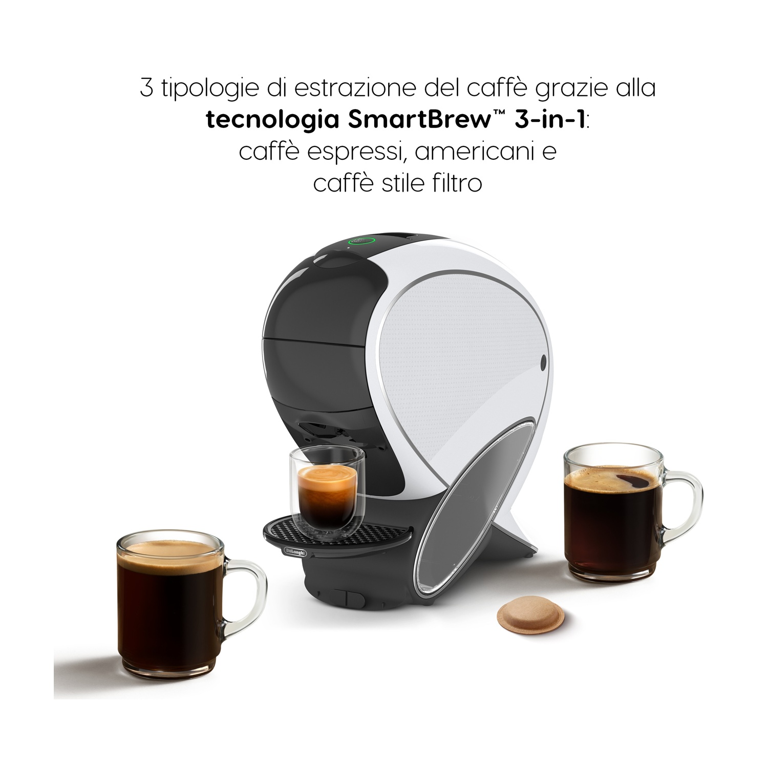 MACCHINA CAFFÈ CAPSULE DE'LONGHI NEO LATTE, Compatibile con Capsule Nescafè Dolce Gusto Neo, Pressione pompa 15 bar, Potenza 1600 W, Serbatoio acqua 1,3 l, Multicolore
