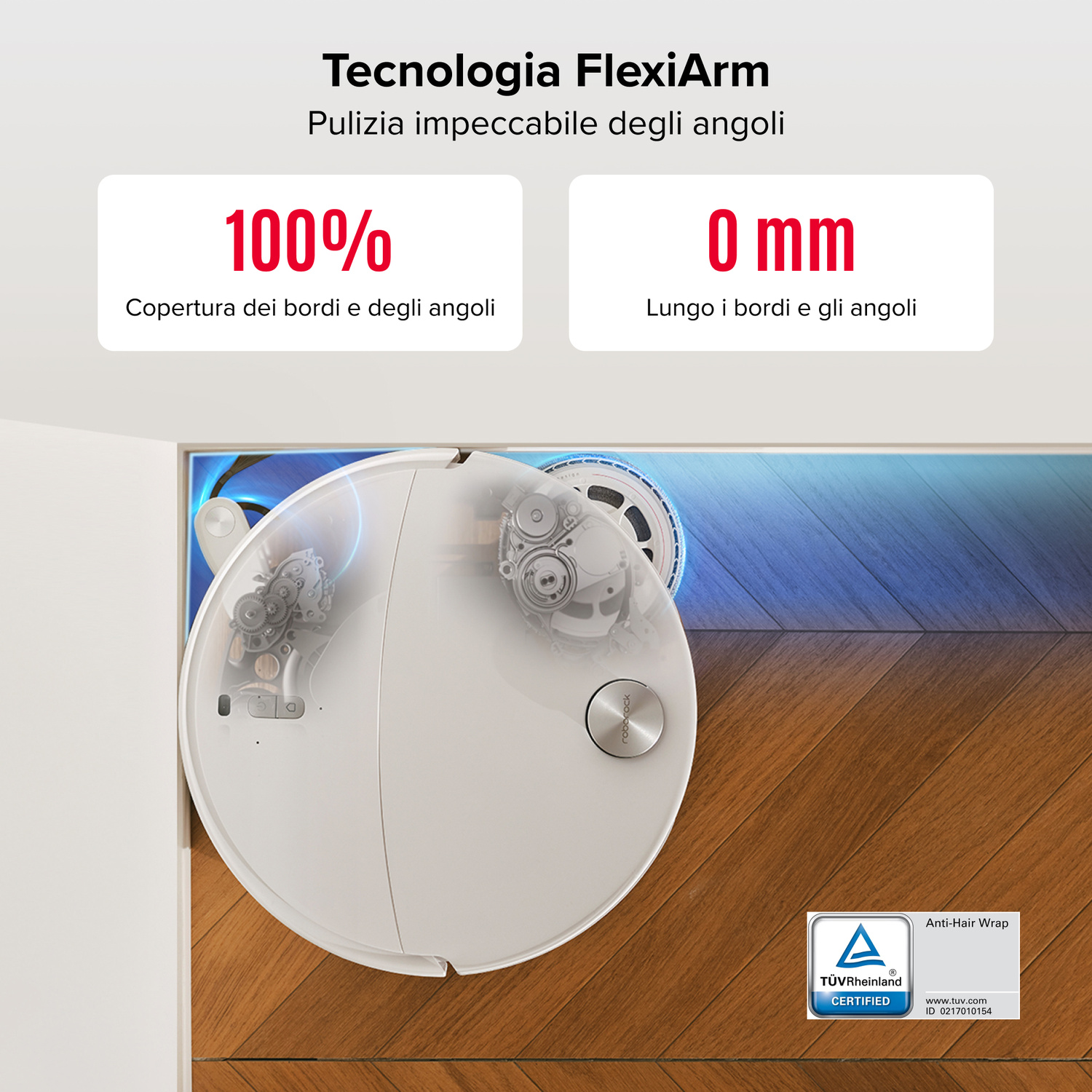 ROBOT ASPIRAPOLVERE ROBOROCK QREVO EDGE 2 PRO W    , Potenza 60 W, Lavapavimenti, Autonomia fino a 220 min, Sensore di superficie, Spazzola laterale, Base di carica, Bianco