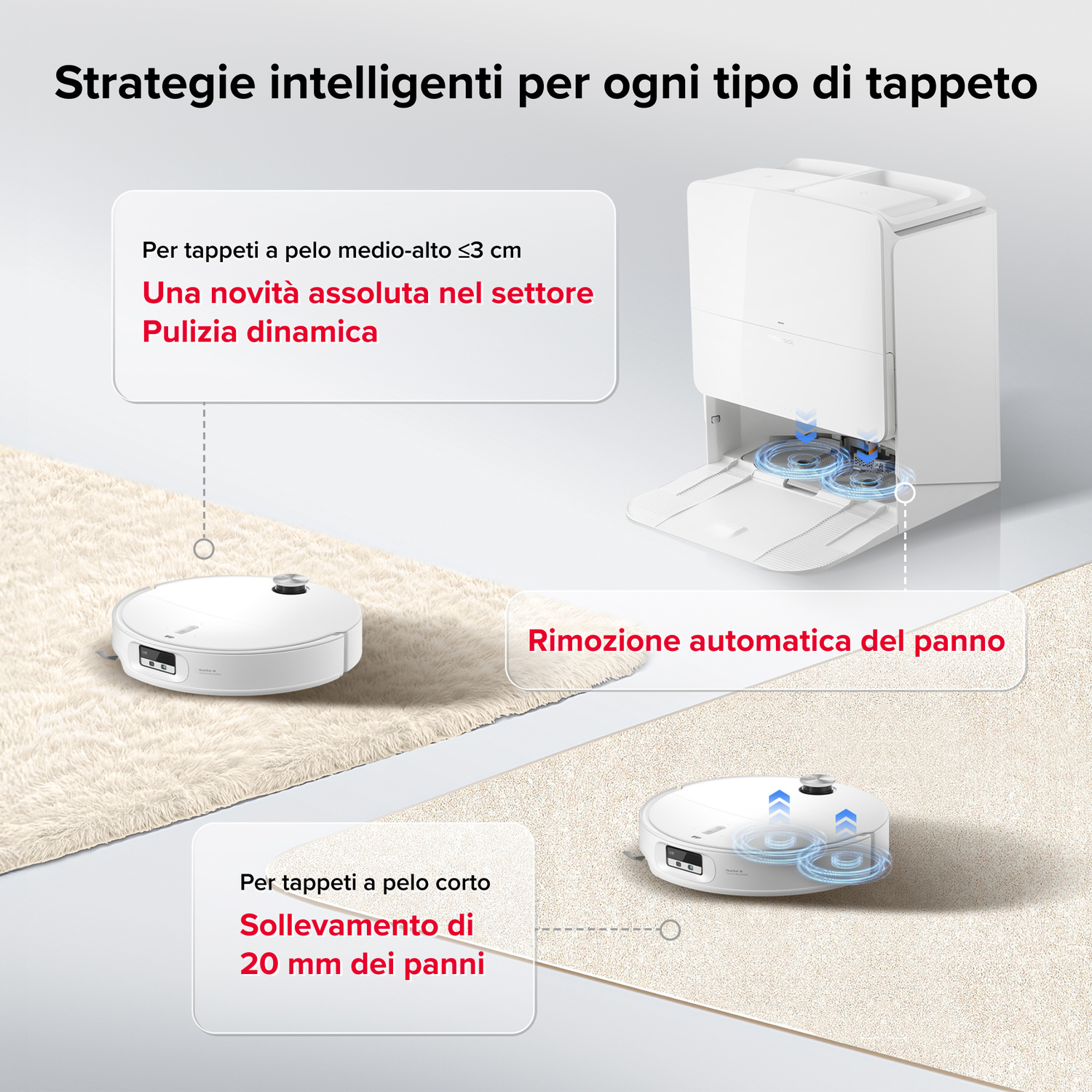 ROBOT ASPIRAPOLVERE ROBOROCK QREVO EDGE 2 PRO W    , Potenza 60 W, Lavapavimenti, Autonomia fino a 220 min, Sensore di superficie, Spazzola laterale, Base di carica, Bianco