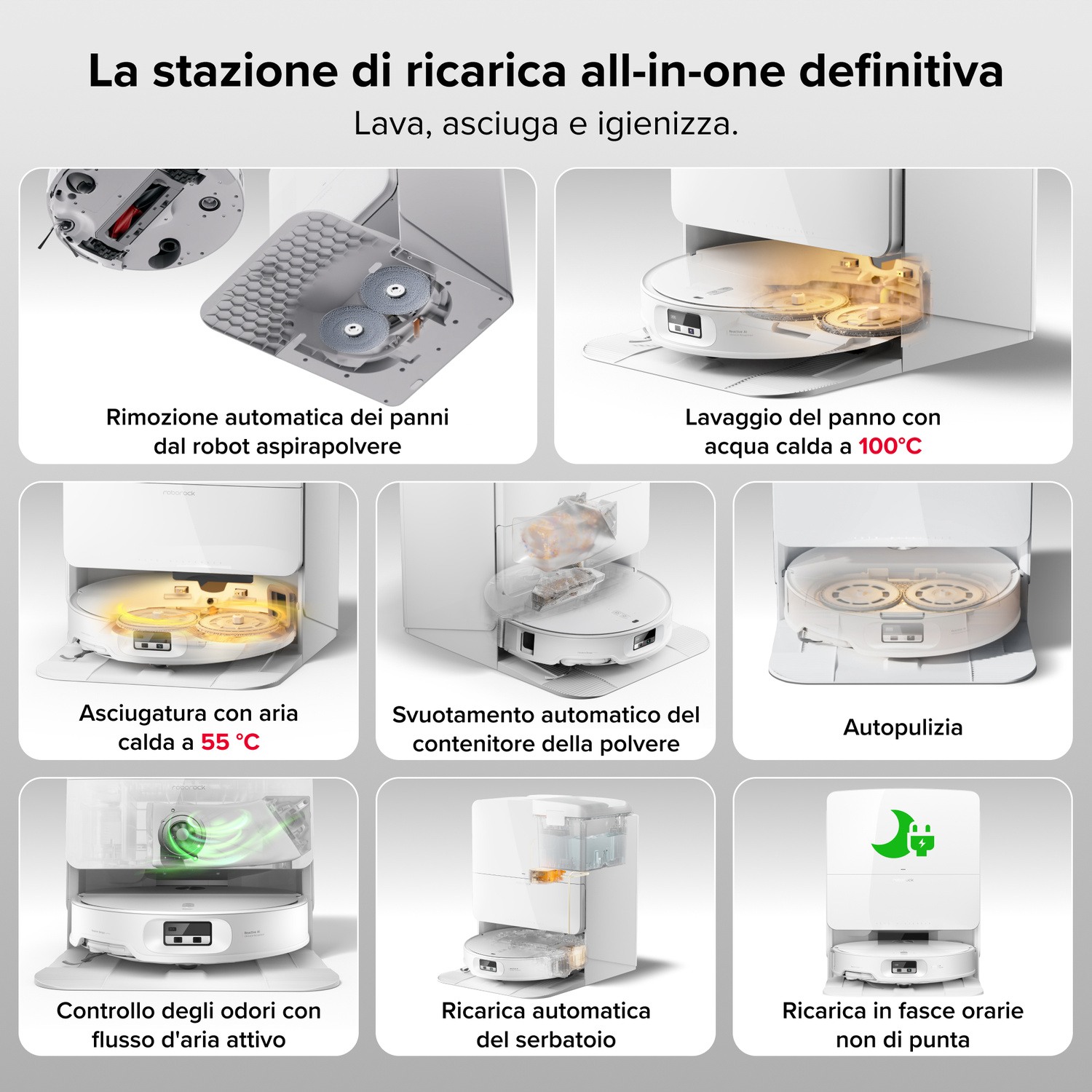 ROBOT ASPIRAPOLVERE ROBOROCK QREVO EDGE 2 PRO W    , Potenza 60 W, Lavapavimenti, Autonomia fino a 220 min, Sensore di superficie, Spazzola laterale, Base di carica, Bianco