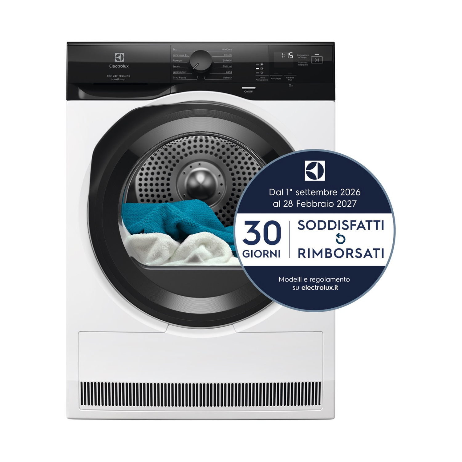 ASCIUGATRICE ELECTROLUX EW6H2Z9C A pompa di calore, 9 kg, profondità 63,8 cm, 64 dB(A), Bianco, Classe C