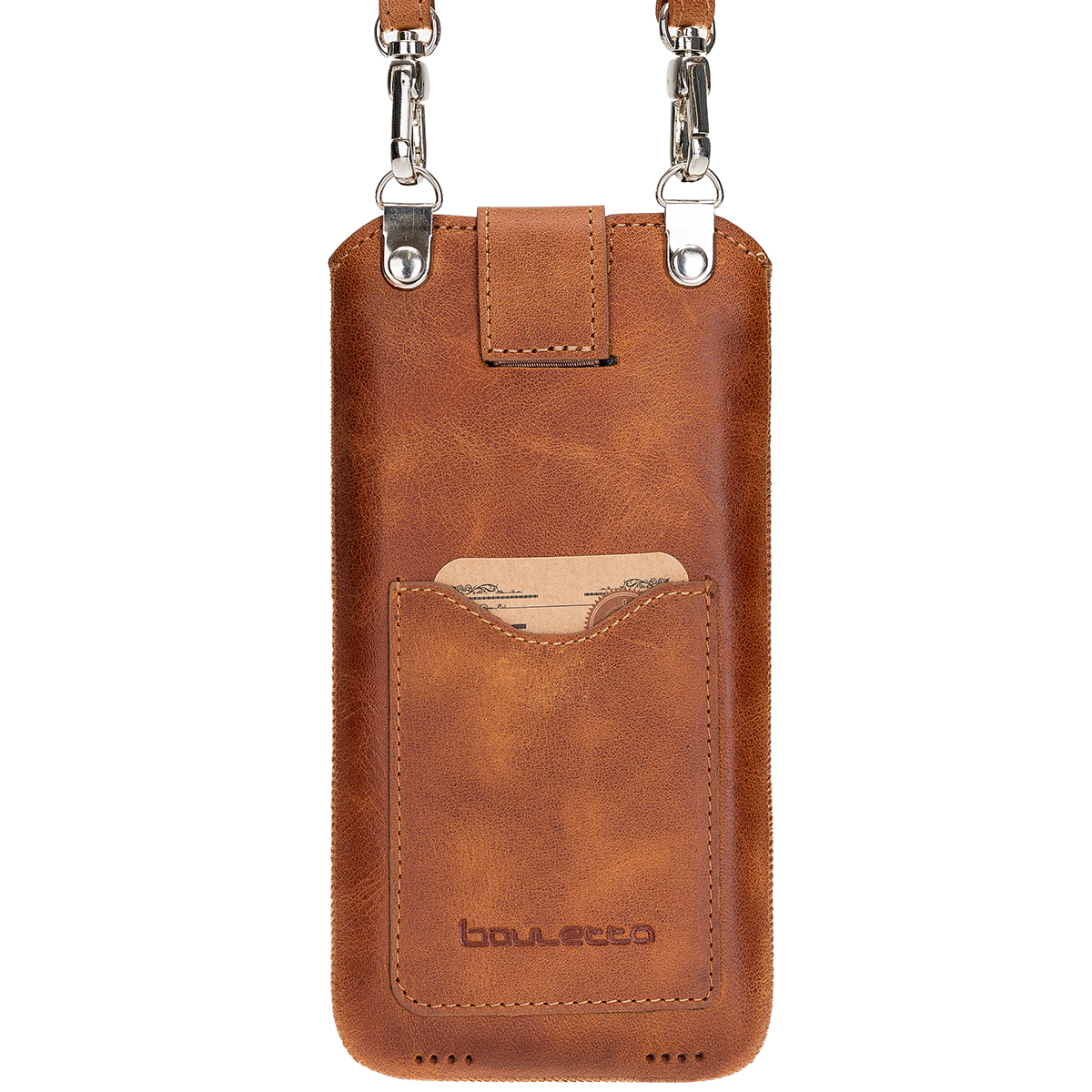 BURKLEY Leder HandyTasche mit TrageRiemen und Kartenfach, Sleeve