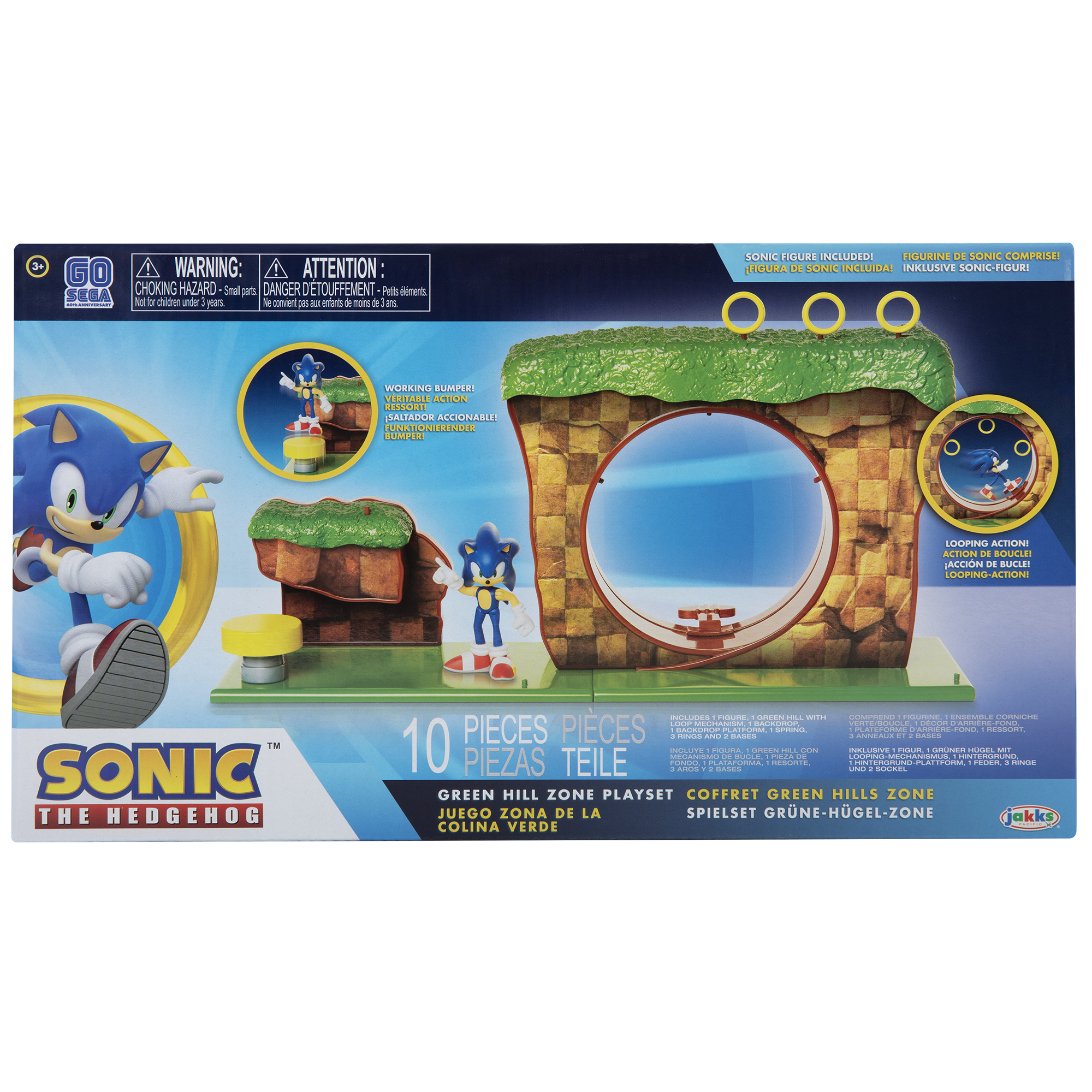 SONIC THE HEDGEHOG Nintendo cm Hill Green Zone Spielfigur Spielset, Sonic 6,5